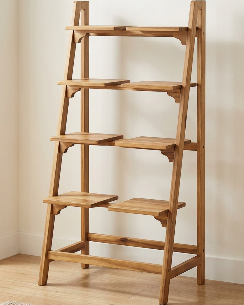 Bomzx Acacia Staggered Plant Stand 6 Platform 105 cm - Lifestyle view