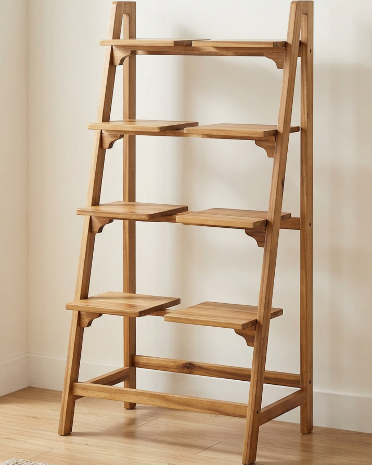 Bomzx Acacia Staggered Plant Stand 6 Platform 105 cm - Lifestyle view