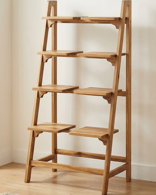 Bomzx Acacia Staggered Plant Stand 6 Platform 105 cm - Lifestyle view