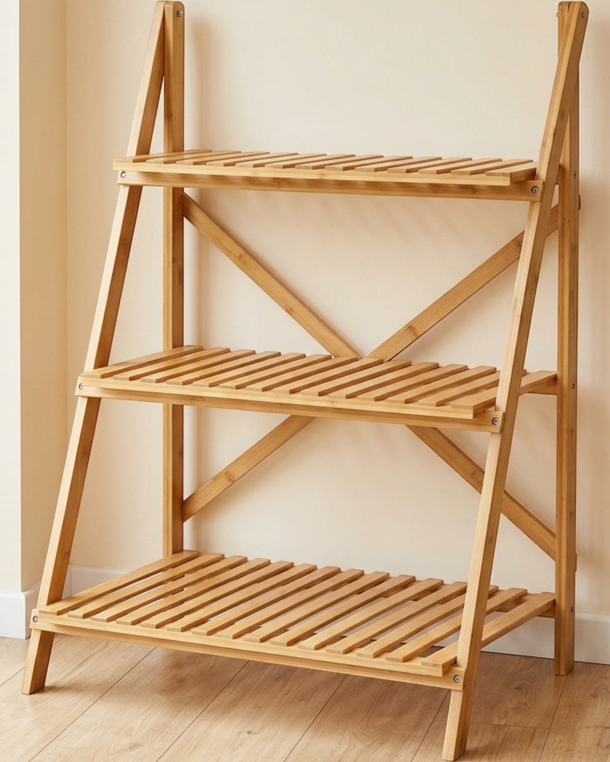 Bomzx Bamboo A Frame Plant Stand 3 Tier 90 cm - Lifestyle view