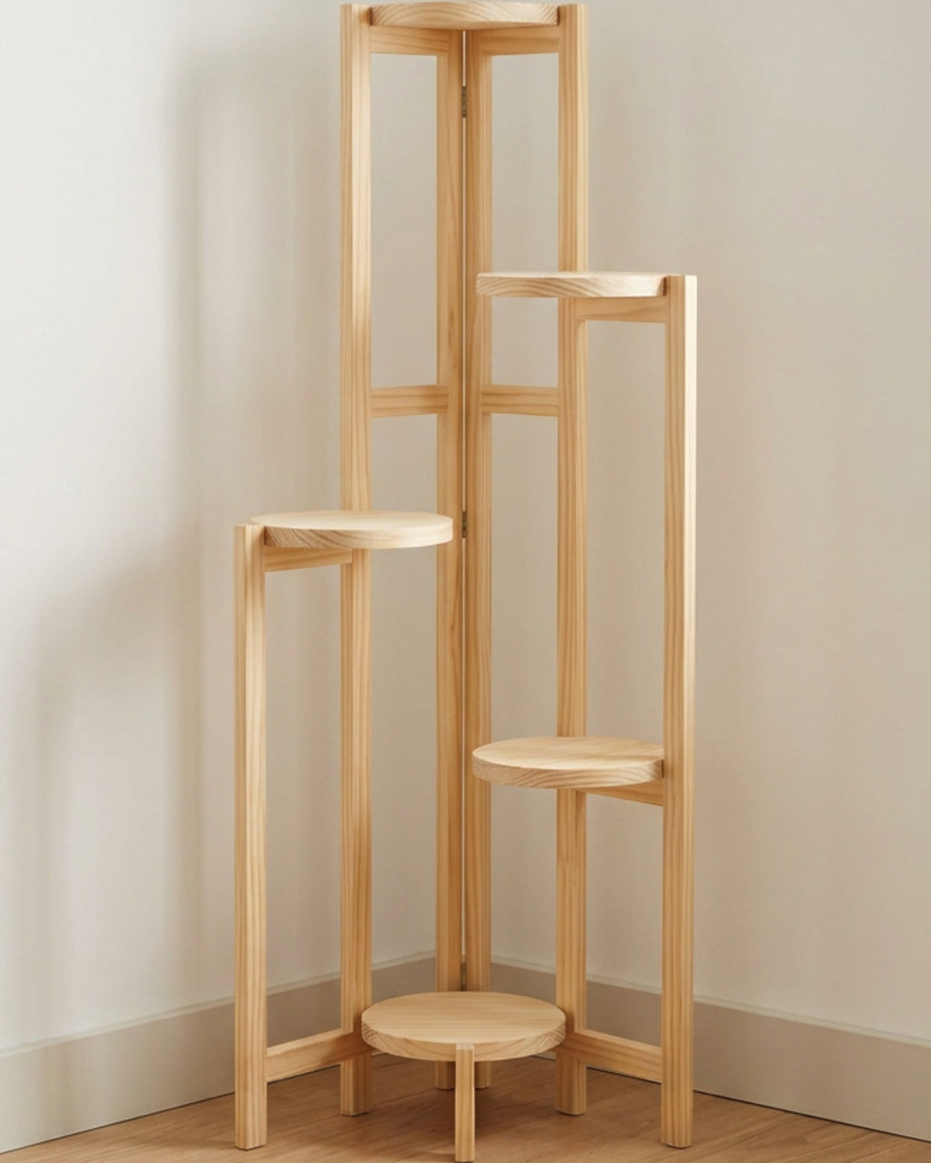 Bomzx Pine Corner Ladder Plant Stand 5 Tier 120 cm - Lifestyle view