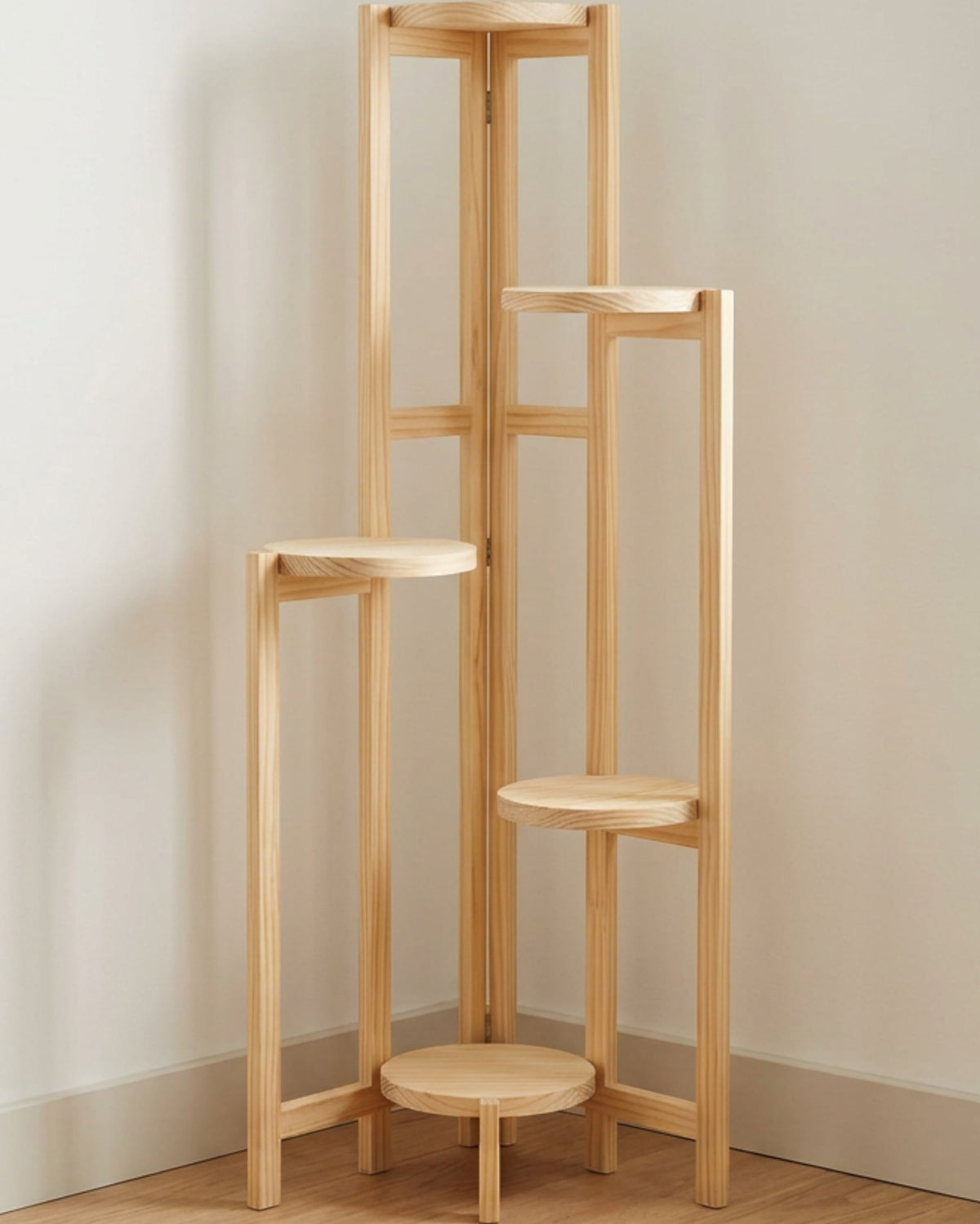 Bomzx Pine Corner Ladder Plant Stand 5 Tier 120 cm - Lifestyle view